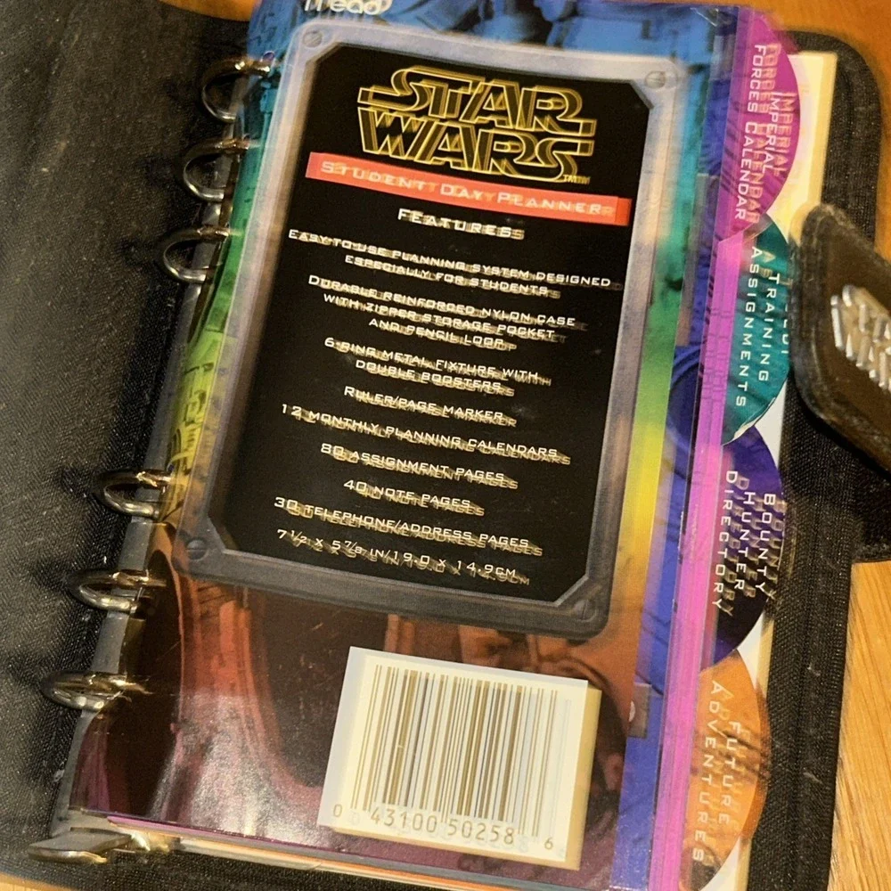 1996 MEAD Stars Wars Darth Vader Student Planner Agenda Blue About 9